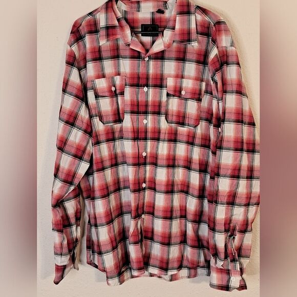 Swiss Cross plaid button down long sleeve shirt size XXL - Picture 1 of 4